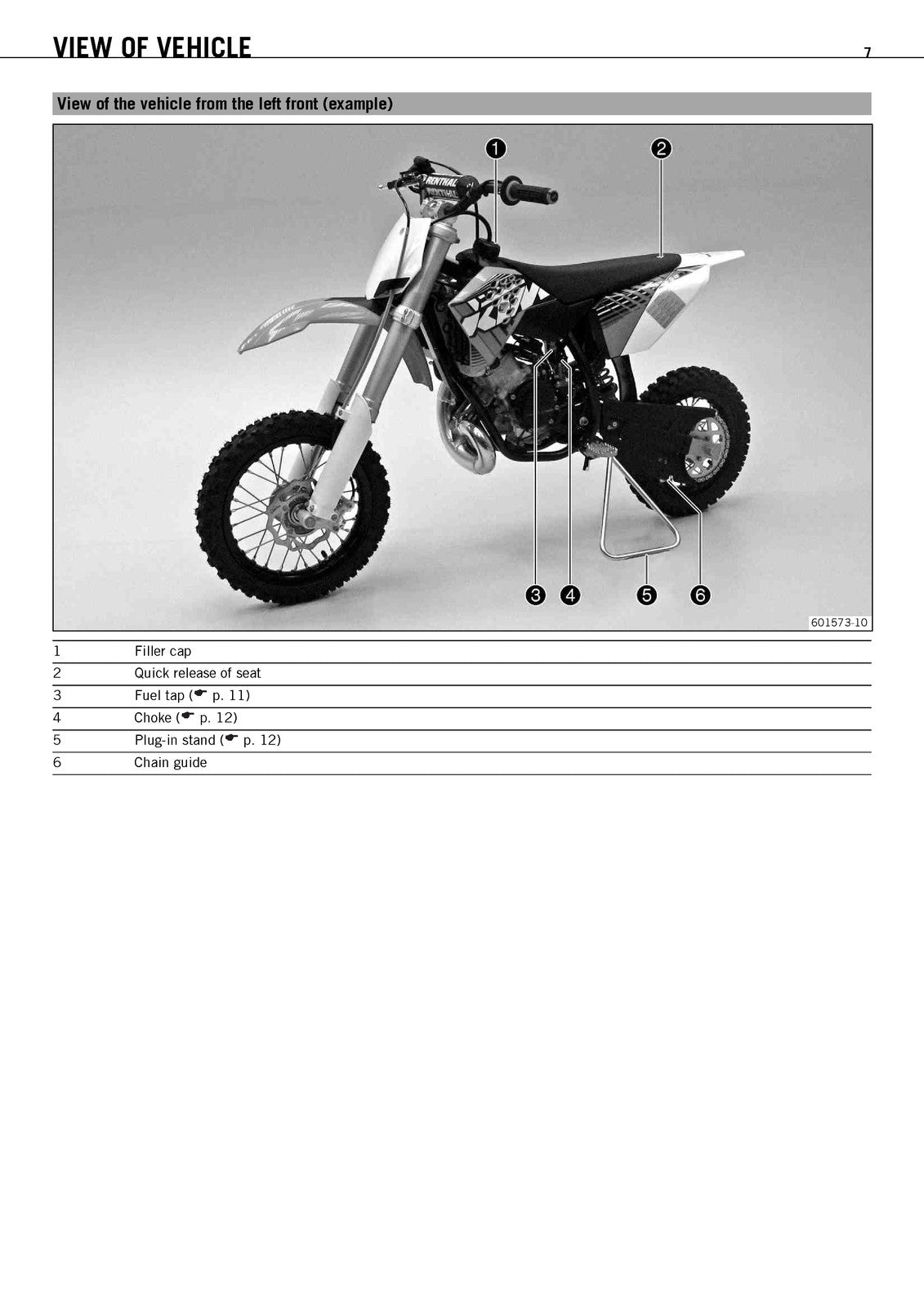 KTM 50 SX Motorcycle Owners Manual 2012 - STEEL WIRE BOUND - PROTECTIVE COVERS