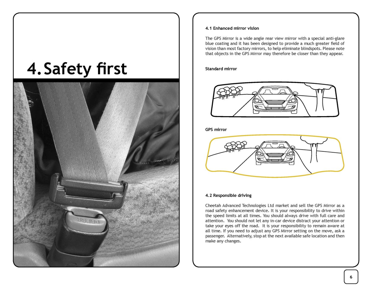 CHEETAH GPS Mirror Driver Safety System User Manual - WIRE BOUND - TOUGH COVERS