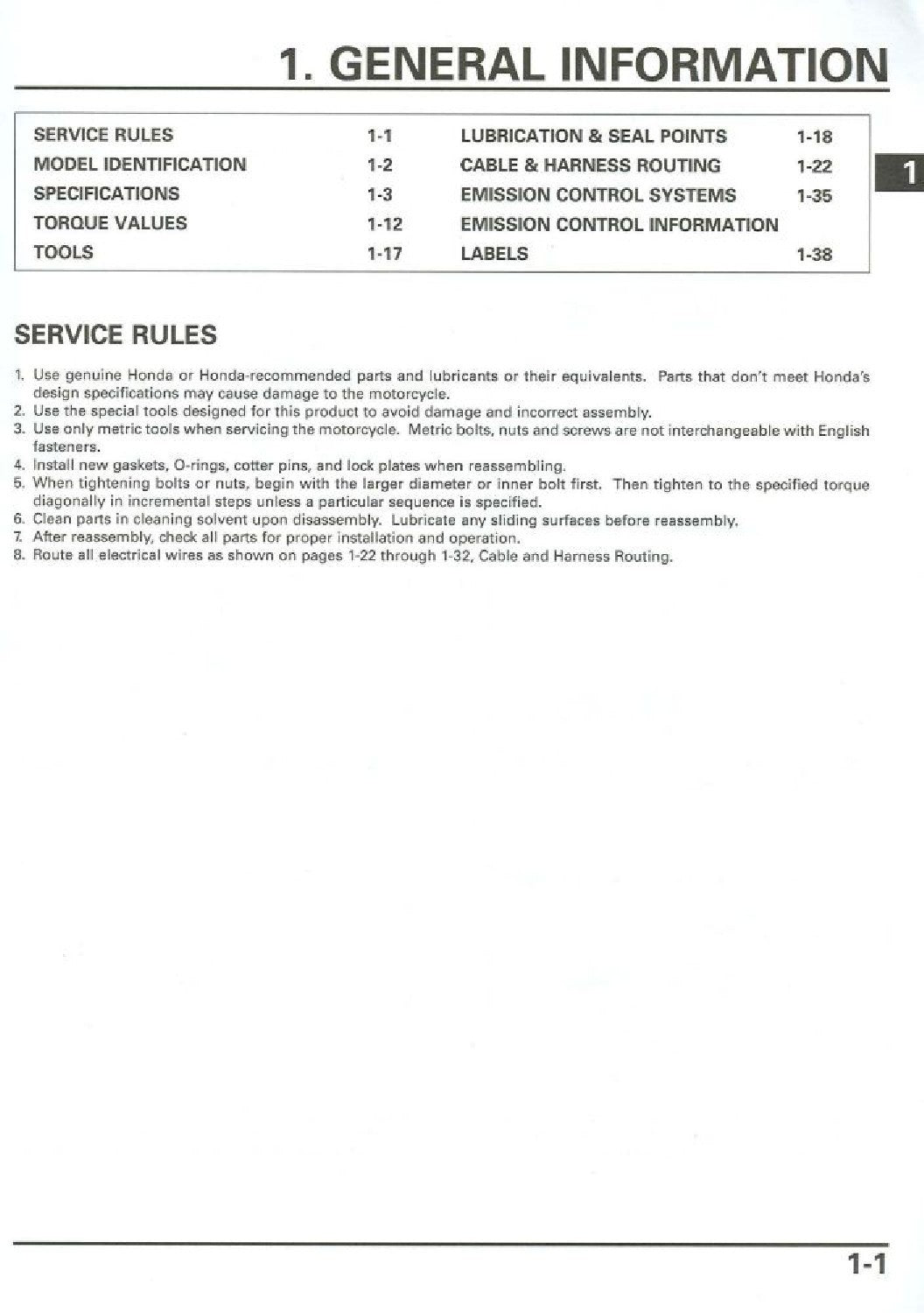 HONDA CB900F Hornet Motorcycle Service Manual 2002-2003 - WIRE BOUND - COVERS
