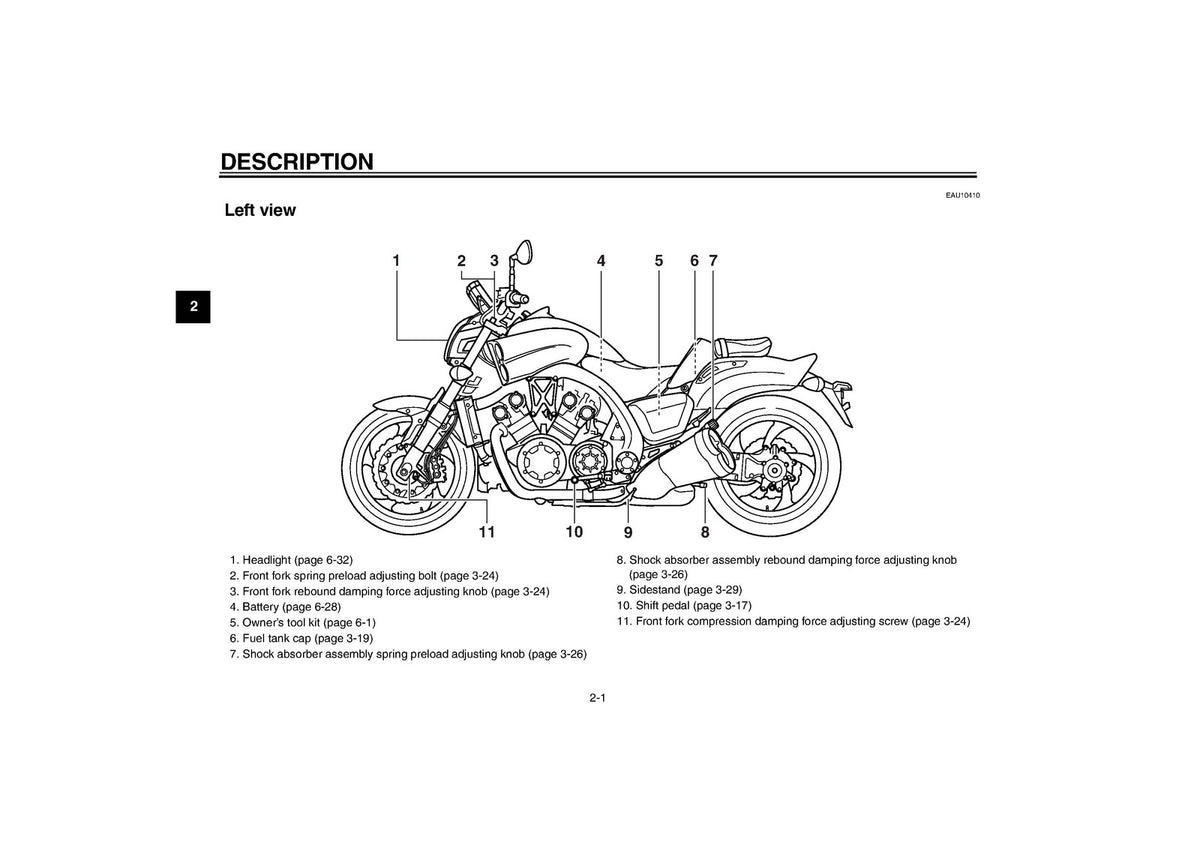 YAMAHA VMAX17 Owners Manual 2009 - STEEL WIRE BOUND - PROTECTIVE COVERS