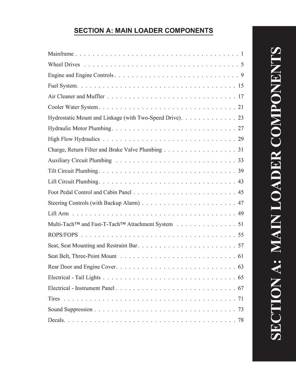 MUSTANG SKID STEER 2064 2074 PARTS MANUAL - STEEL WIRE BOUND - PROTECTIVE COVERS