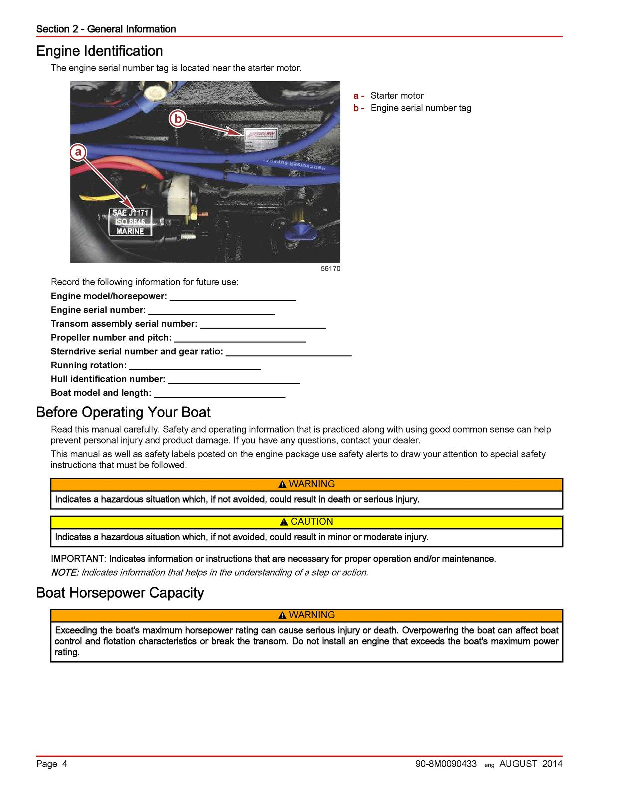 MERCURY 540 MAG Bravo 4V Marine Engine Service Manual - WIRE BOUND - COVERS