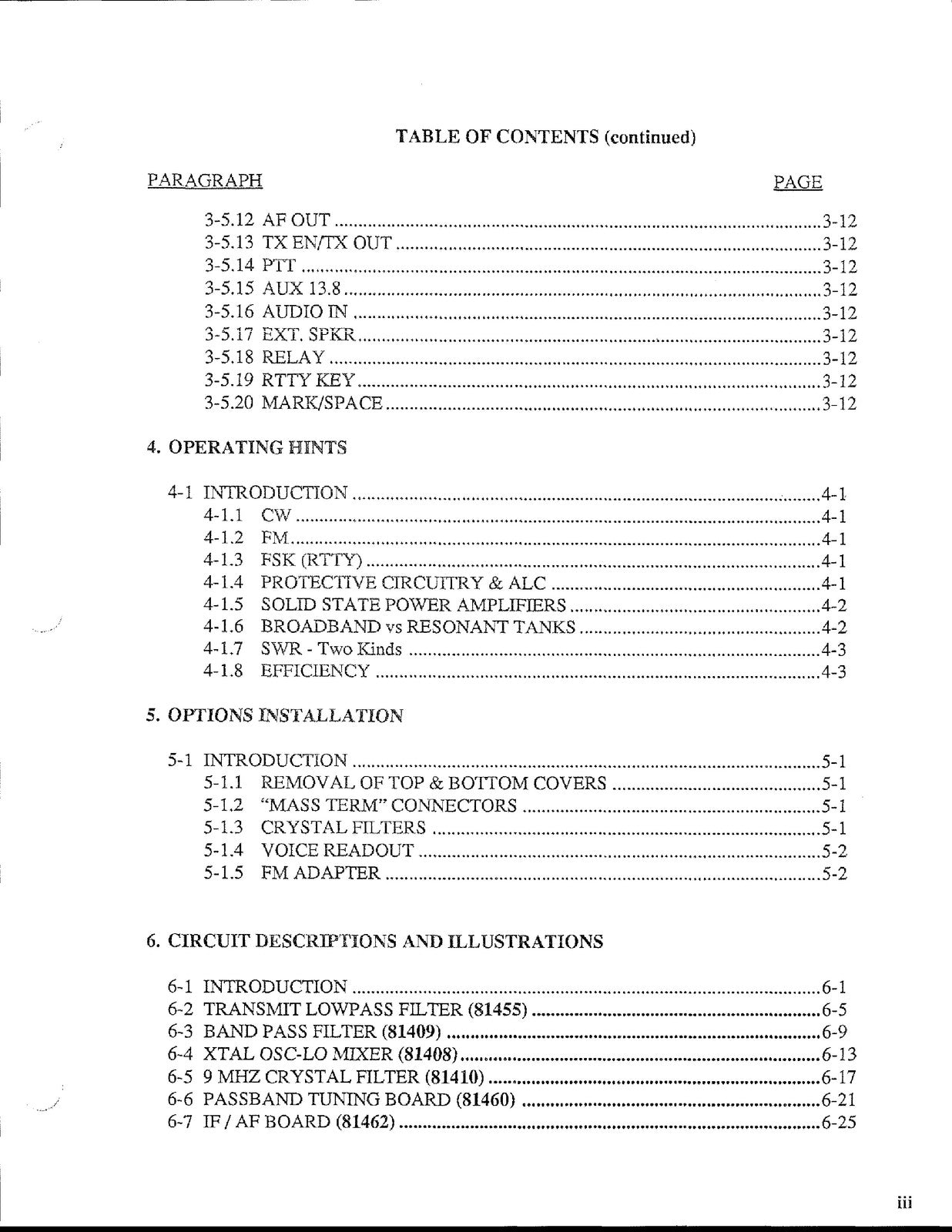 TEN TEC Omni V HF Transceiver Model 562 Operators Manual - WIRE BOUND - COVERS