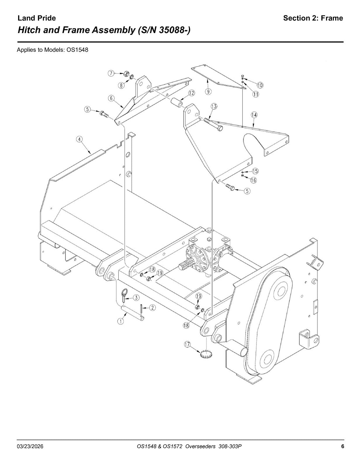 LAND PRIDE OS15 Series Overseeders Parts Manual 2026 - WIRE BOUND - TOUGH COVERS