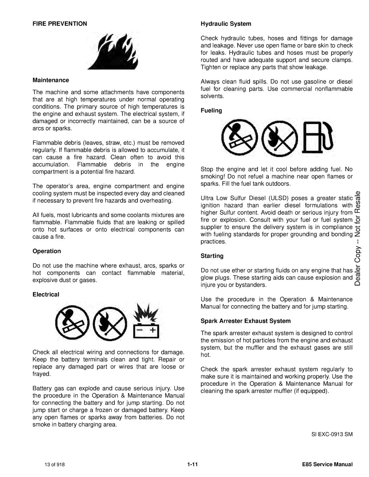 BOBCAT E85 Excavator Service Manual SN B34T11001 Up - BOUND - COVERS - FOLDOUTS