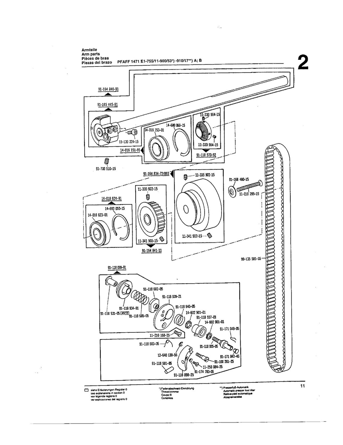 PFAFF 1471 1474 Parts List Manual - STEEL WIRE BOUND - PROTECTIVE COVERS