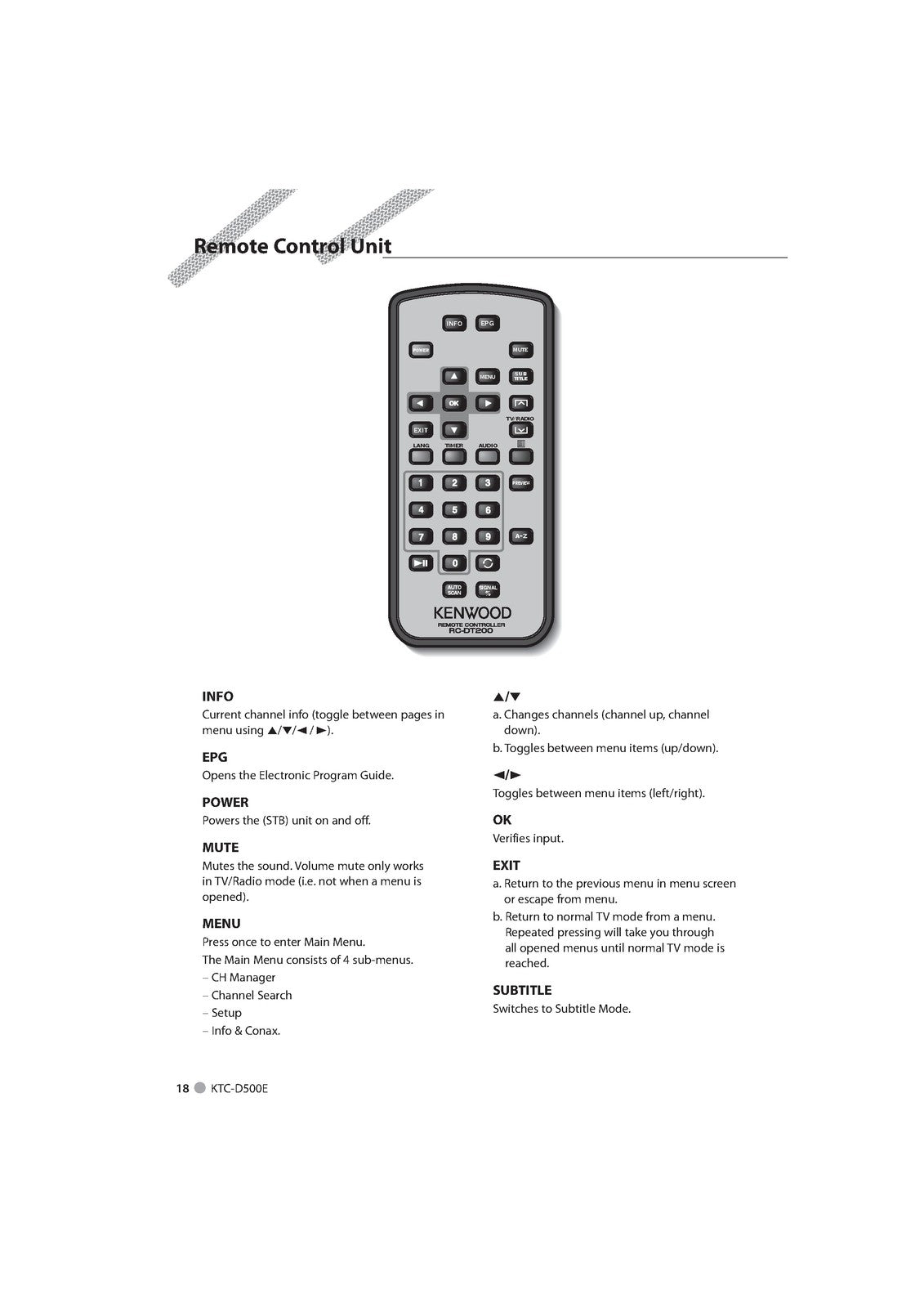 KENWOOD KTC-D500E Digital TV Tuner Instruction Manual - WIRE BOUND - COVERS
