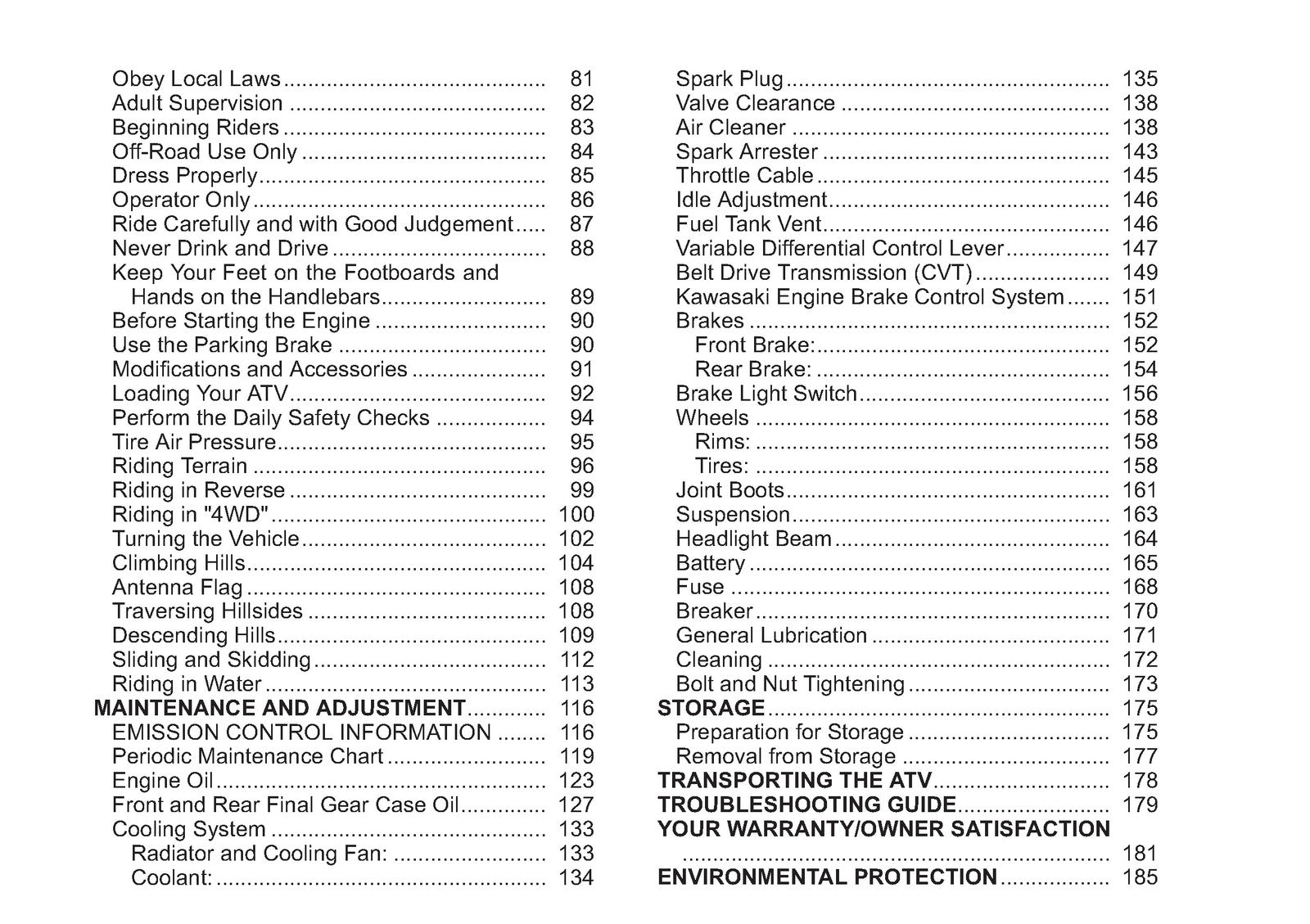 KAWASAKI Brute Force 750 4x4i Owners Manual 2011 - WIRE BOUND - TOUGH COVERS
