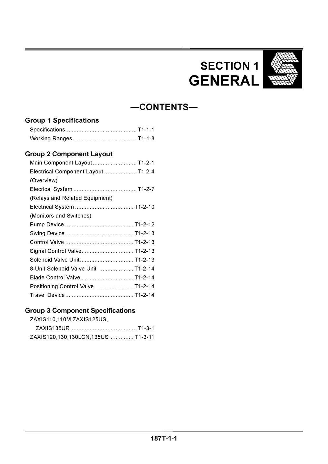 HITACHI ZAXIS 110 M 120 130 LCN 125 135US 135UR ServiceManual, FOLDOUTS