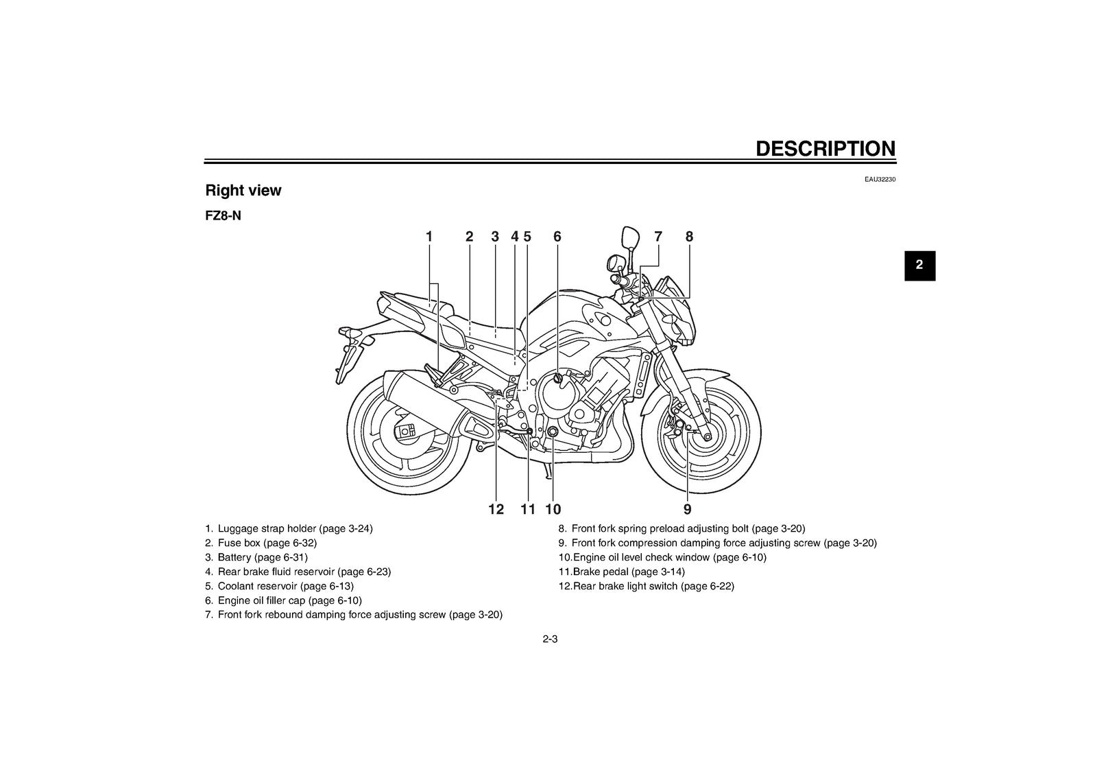 YAMAHA FZ8-N FZ8-NA Owners Manual 2012 E2 - STEEL WIRE BOUND - PROTECTIVE COVERS