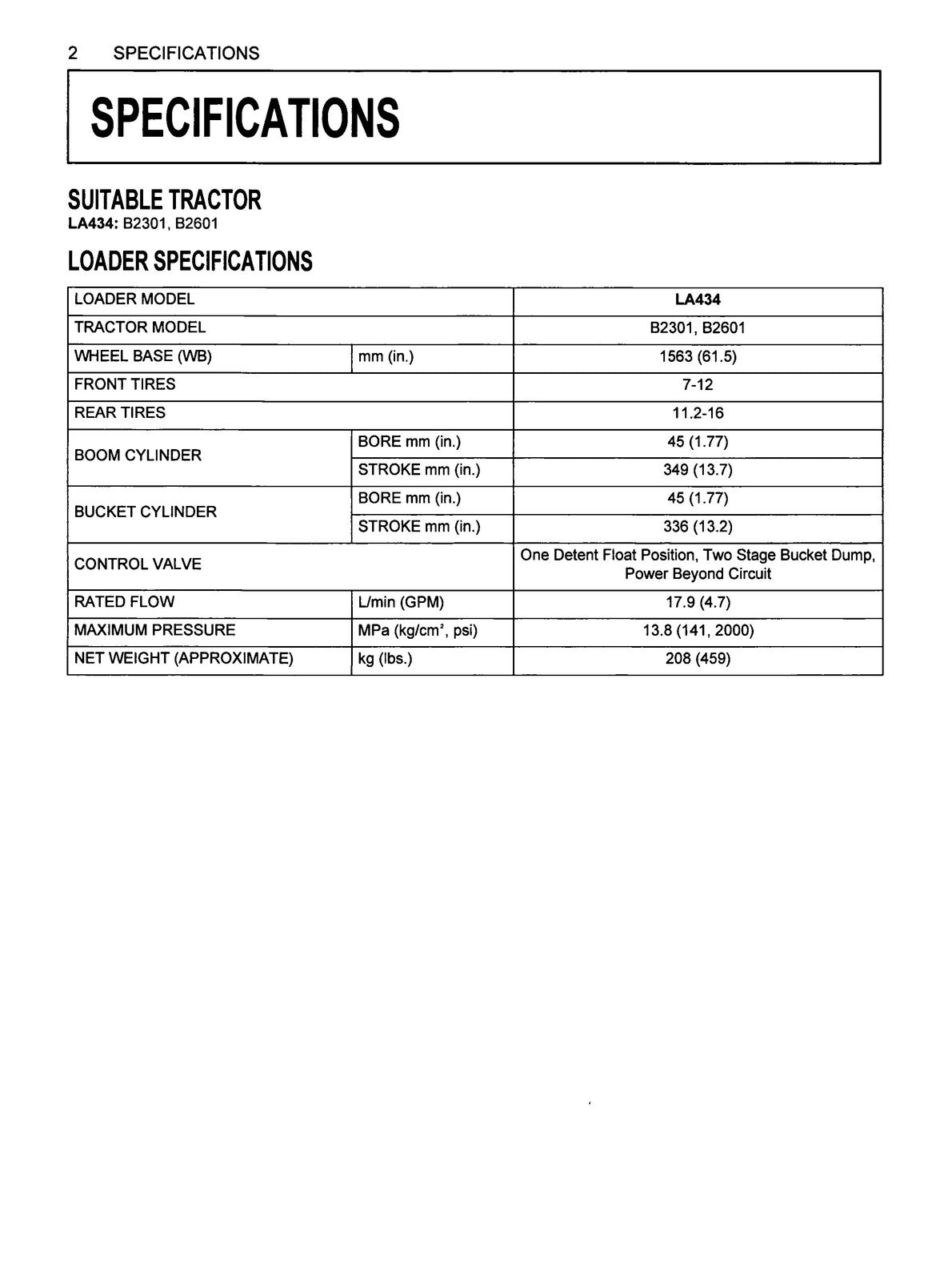 KUBOTA LA434 Front Loader Operators Manual - STEEL WIRE BOUND - TOUGH COVERS