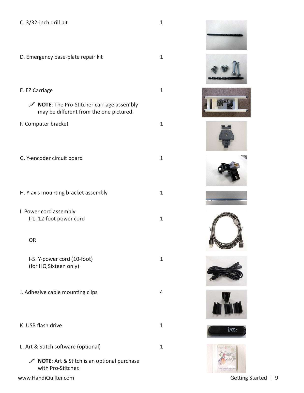 HANDI QUILTER Pro-Stitcher Premium Getting Started Manual - WIRE BOUND - COVERS