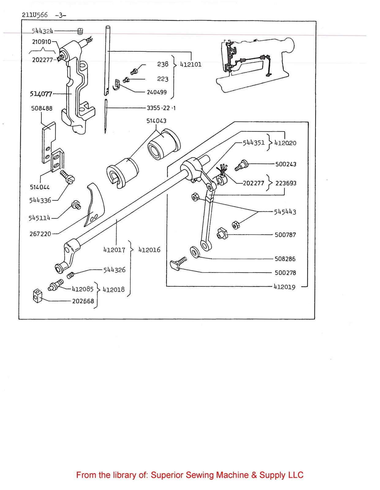 SINGER 211U566 211U157 211U165 211U166 Illustrated Parts List Manual 1981