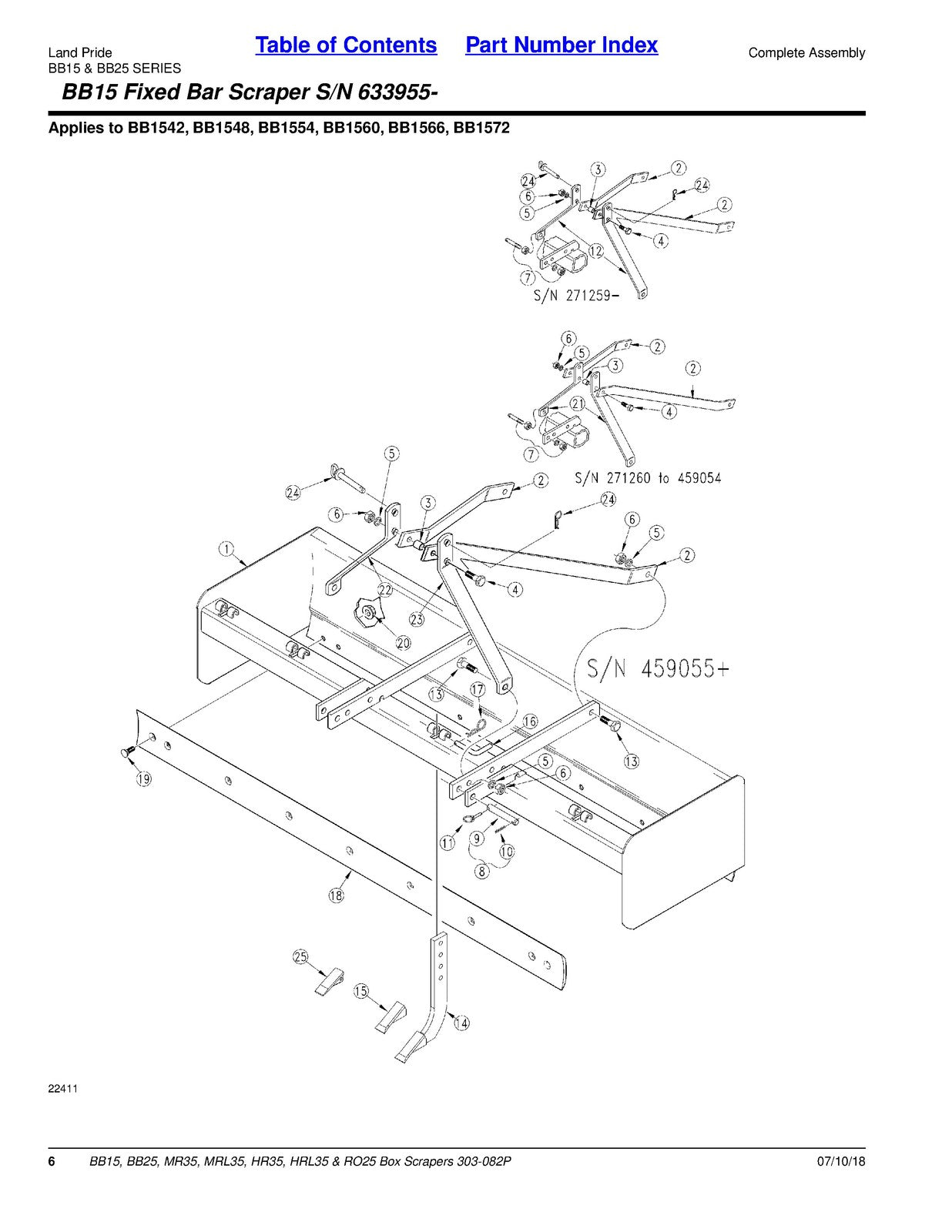 LAND PRIDE BB15 Series Box Scrapers Parts Manual 2019 - WIRE BOUND - COVERS