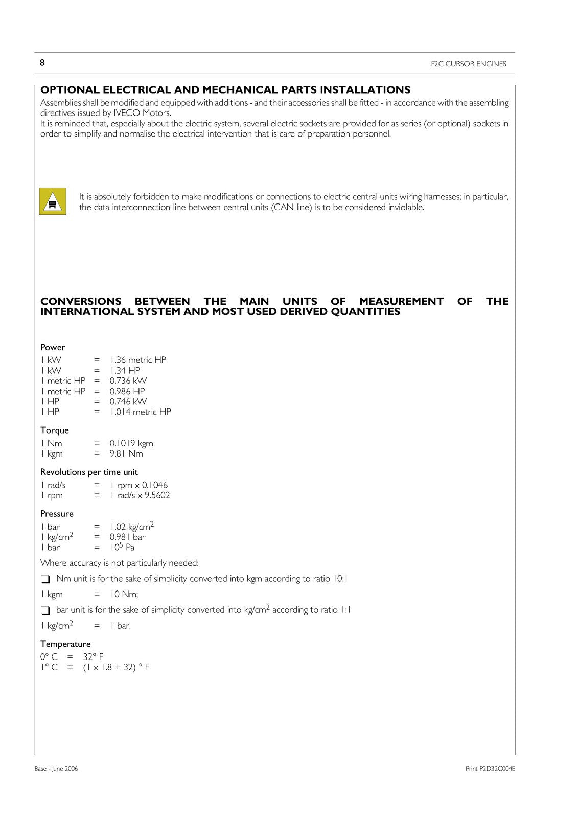 IVECO Cursor C9 Technical And Repair Manual 2006 - WIRE BOUND - TOUGH COVERS