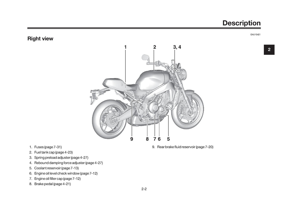 YAMAHA XSR900 MTM890 Motorcycle Owners Manual 2024 - WIRE BOUND - TOUGH COVERS