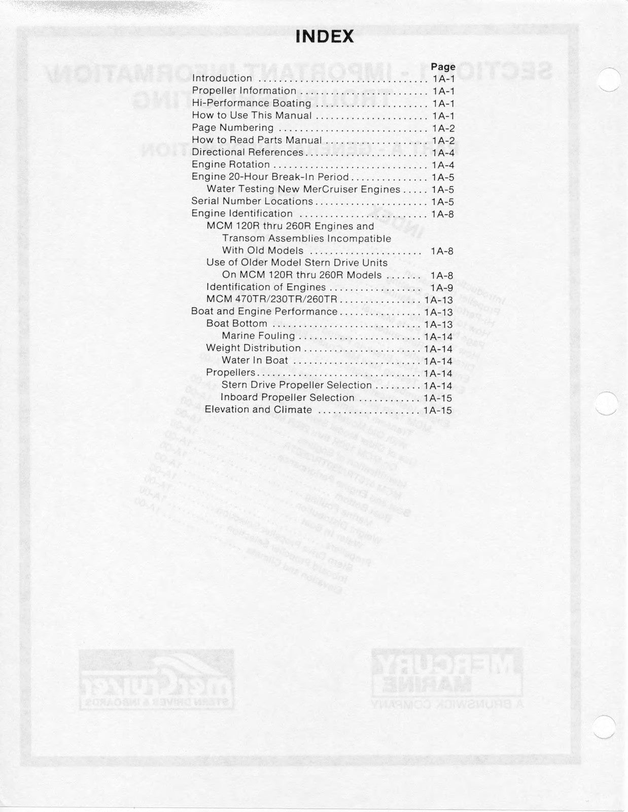 MERCURY MERCRUISER GM 4 6 V-8 Cylinder Marine Engine Service Manual 1988 - BOUND