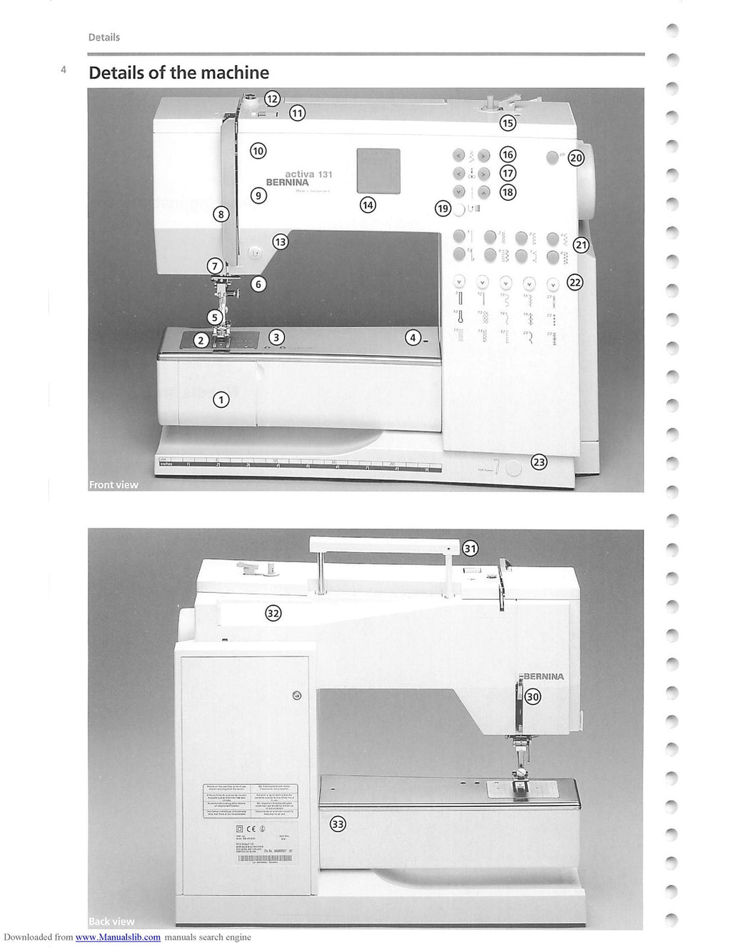BERNINA Activa 130 131 Patchwork Editon 140 Instruction & Sewing Manual - BOUND