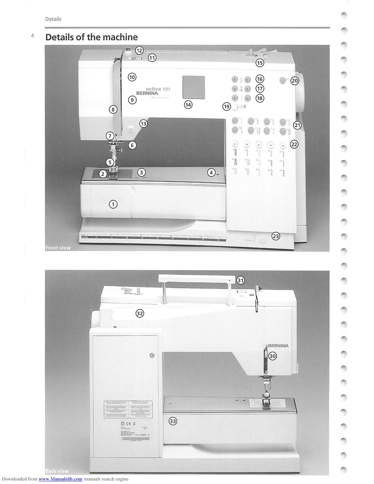 BERNINA Activa 130 131 Patchwork Editon 140 Instruction & Sewing Manual - BOUND
