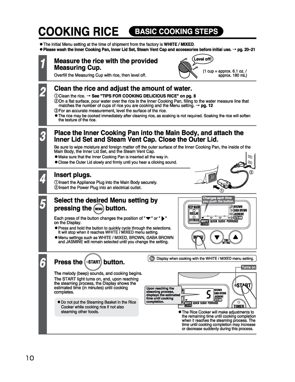 ZOJIRUSHI NS-WTC10 Rice Cooker  Warmer Operating Instructions Manual - BOUND