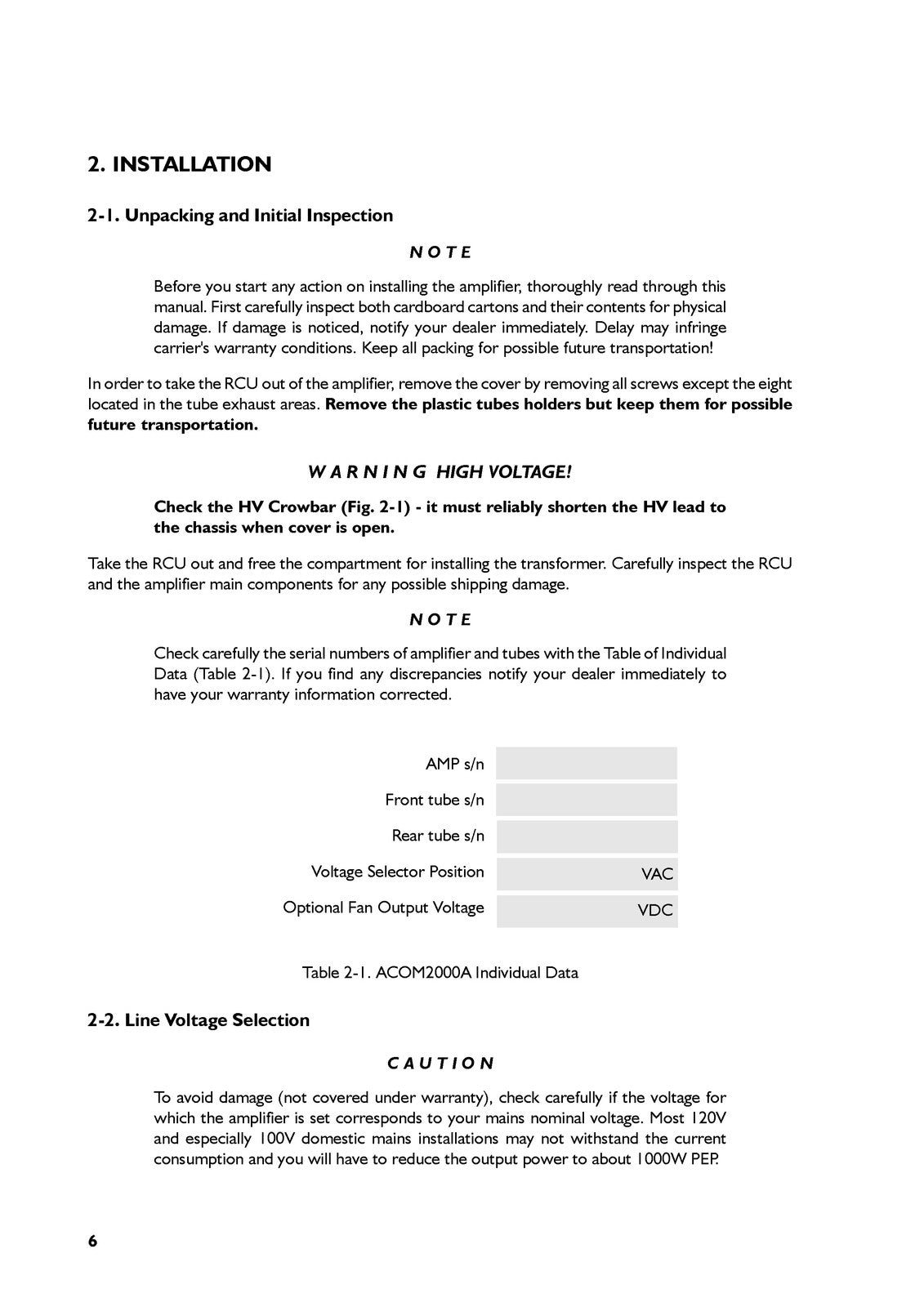 ACOM 2000A Auto HF Linear Amplifier User Manual 2011 - WIRE BOUND - TOUGH COVERS