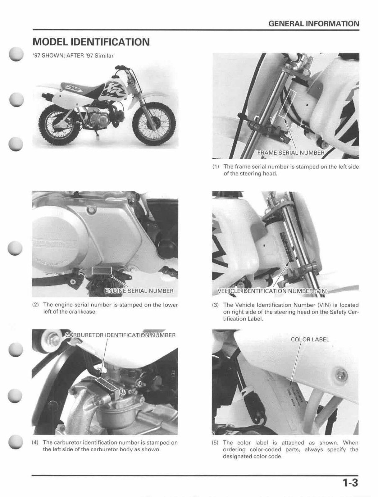 HONDA XR70R Motorcycle Service Manual - STEEL WIRE BOUND - PROTECTIVE COVERS