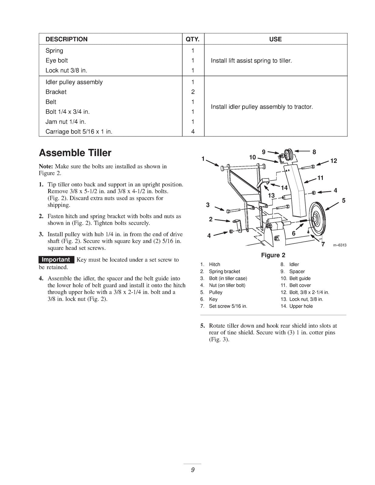 TORO 36 Tiller Wheel Horse Lawn Garden Tractor Attachment Operators Manual