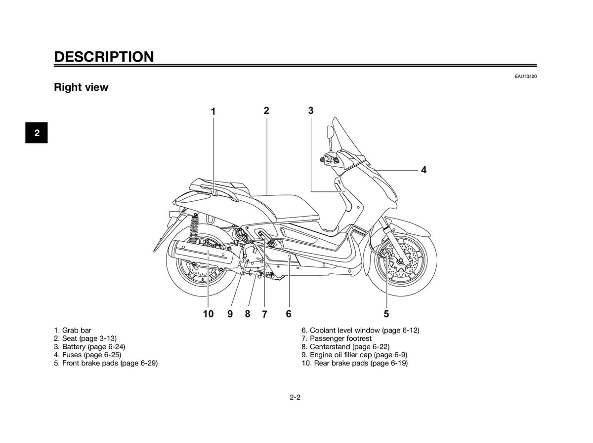 YAMAHA XMAX 250 YP250R Owners Manual 1st Edition November 2007 - WIRE BOUND