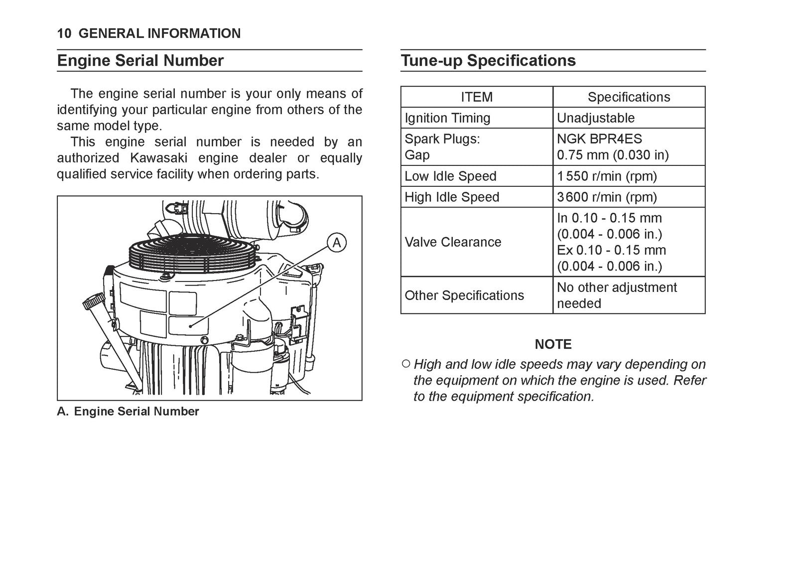 KAWASAKI General Purpose Engine Owners Manual - STEEL WIRE BOUND - TOUGH COVERS