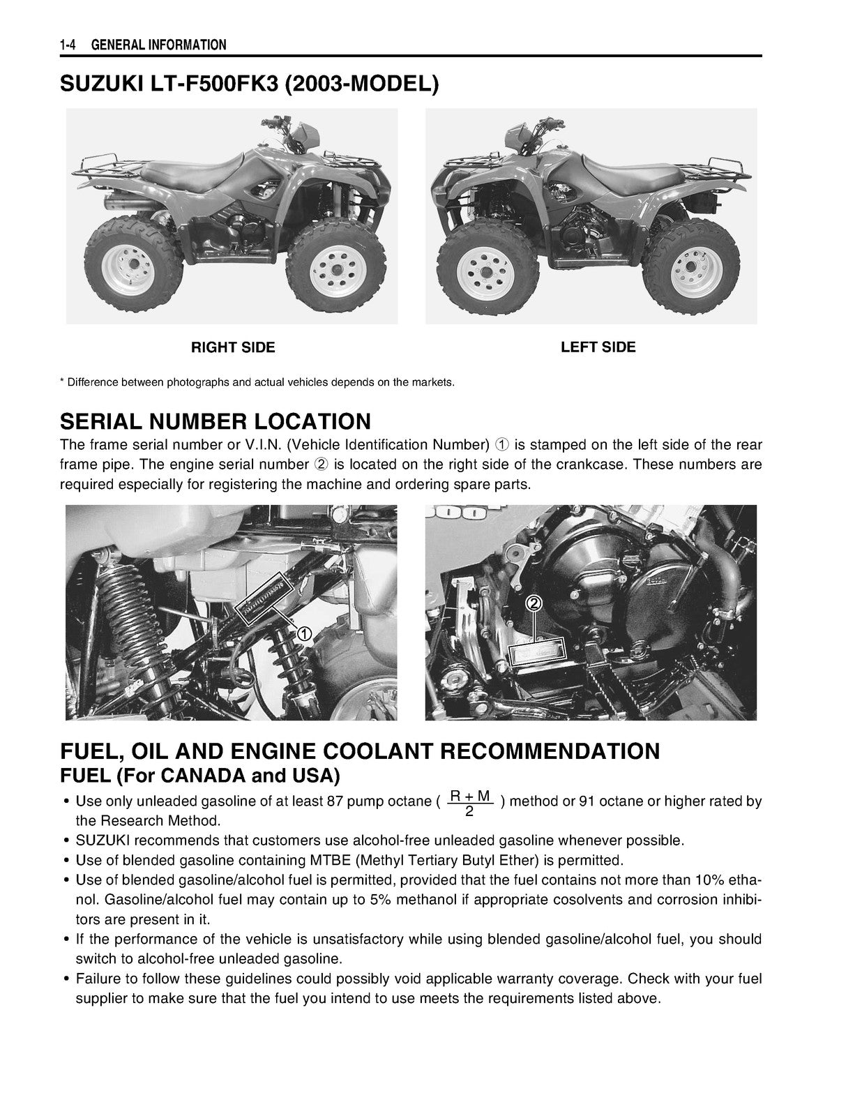 SUZUKI LT-F500F ATV Service Manual 2002 - STEEL WIRE BOUND - PROTECTIVE COVERS