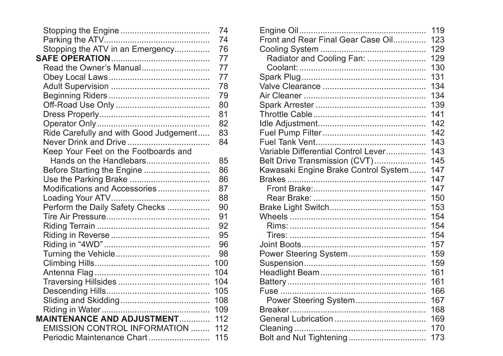 KAWASAKI Brute Force 750 4x4i Owners Manual 2013 - WIRE BOUND - TOUGH COVERS