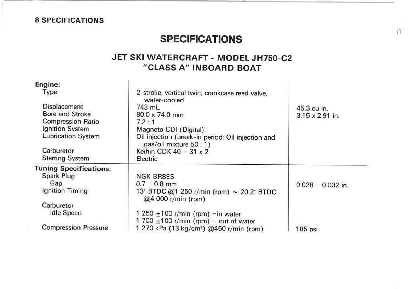 KAWASAKI JET SKI 750 ZXI Watercraft Owners Manual 1996 - WIRE BOUND - COVERS