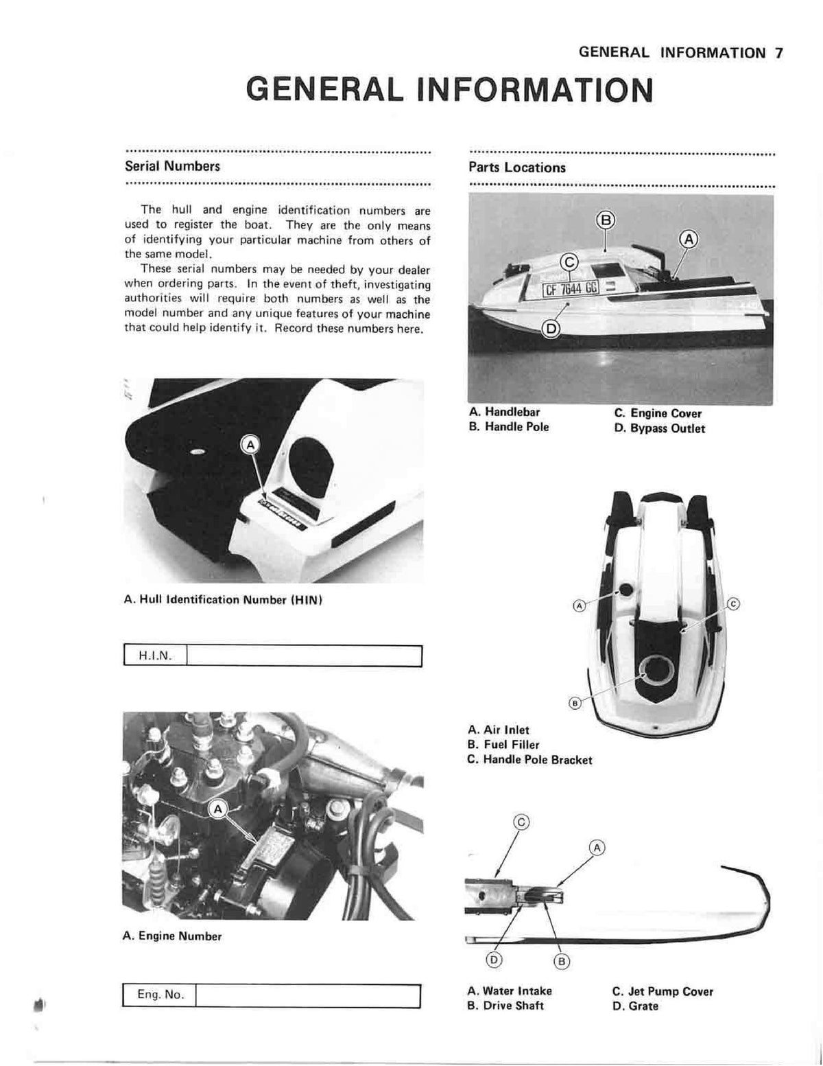 KAWASAKI Jet Ski 440 Owners Manual 1990 - STEEL WIRE BOUND - PROTECTIVE COVERS