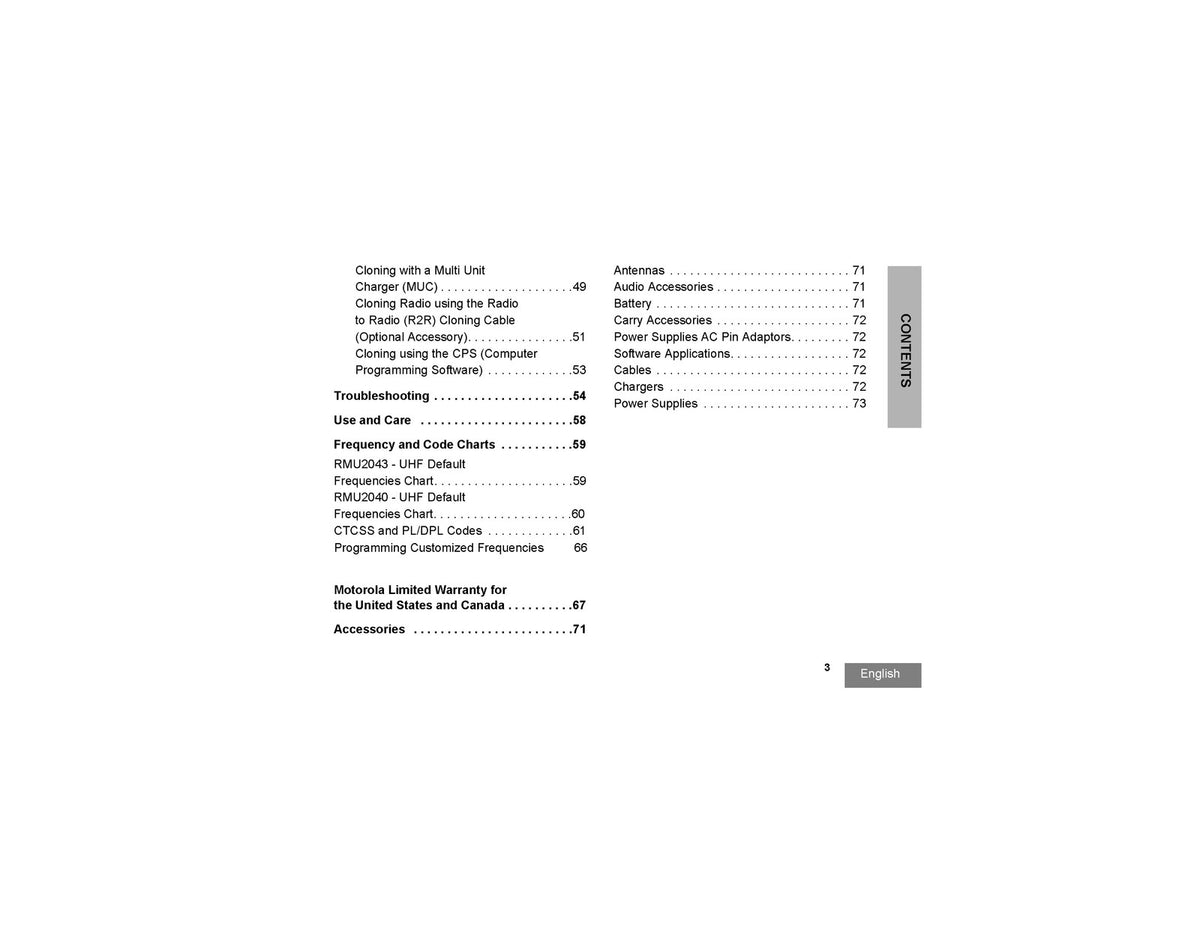 MOTOROLA RM Series RMU2040 2043 RMM2050 Two-Way Radio User Manual 2013 - BOUND