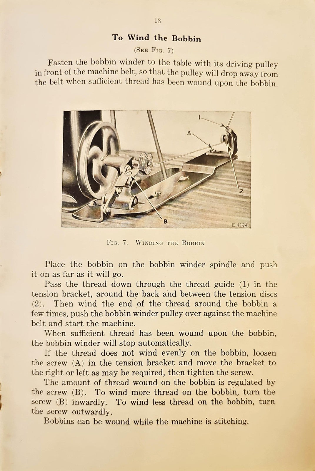 SINGER 61w 62w Sewing Machine Instructions Manual 1926 - WIRE BOUND - COVERS