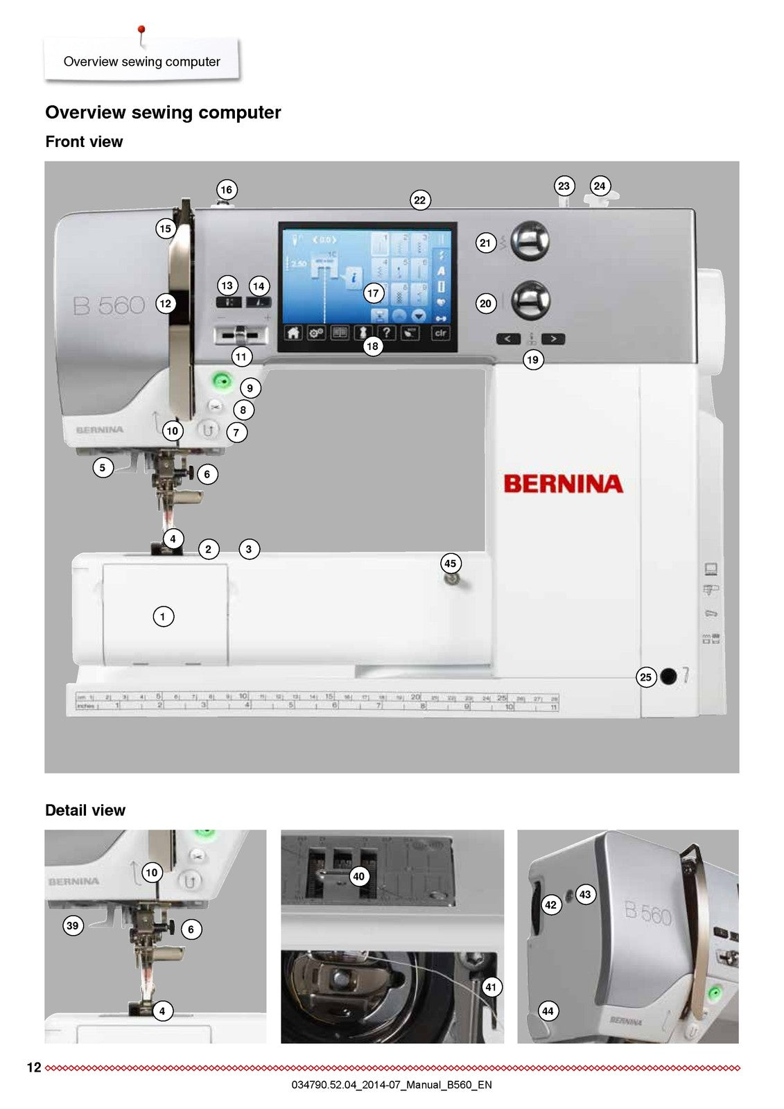 BERNINA 560 Sewing Machine User Manual - STEEL WIRE BOUND - PROTECTIVE COVERS