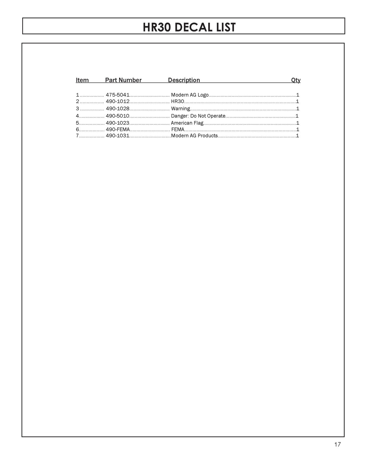 MODERN HR30 Hydraulic Tank Operators Manual - STEEL WIRE BOUND - TOUGH COVERS