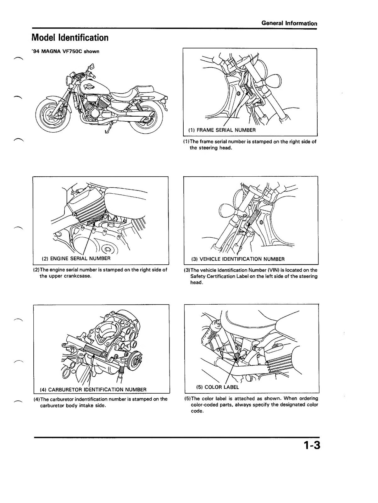 HONDA VF750C CD Magna Service Manual 1994 - STEEL WIRE BOUND - PROTECTIVE COVERS