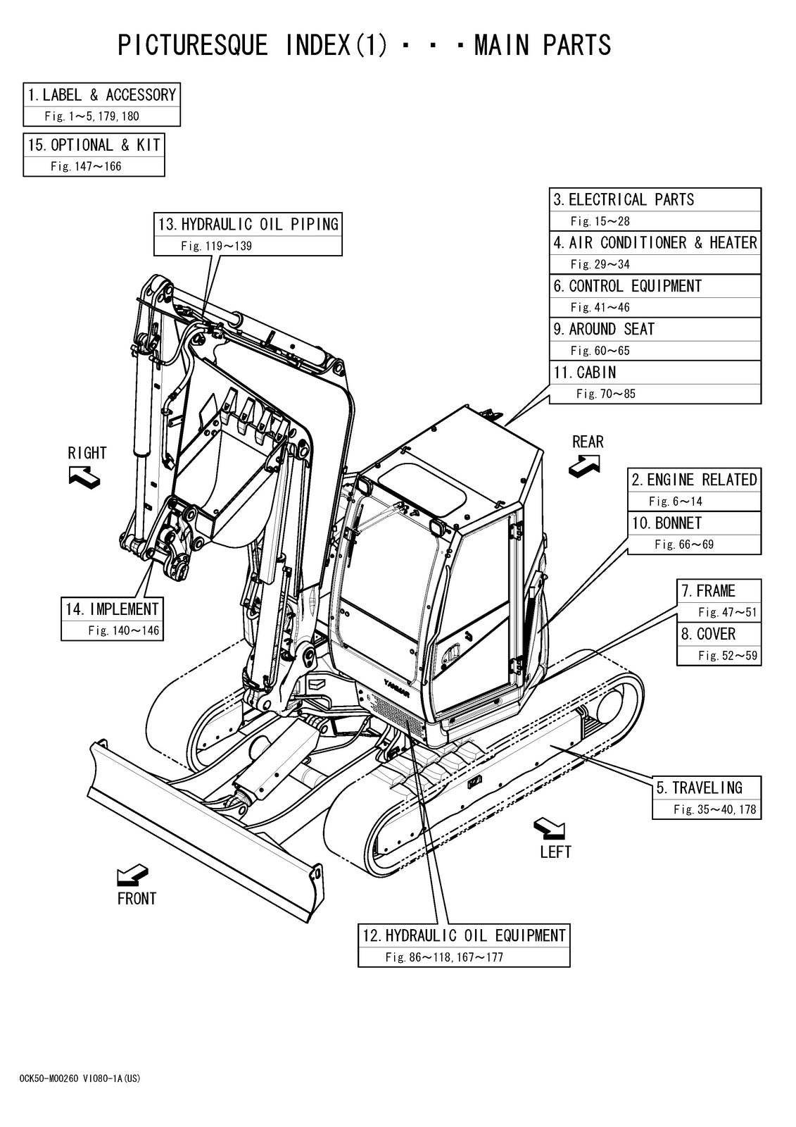 YANMAR ViO80-1A Parts Catalog Manual 2017 - STEEL WIRE BOUND - PROTECTIVE COVERS