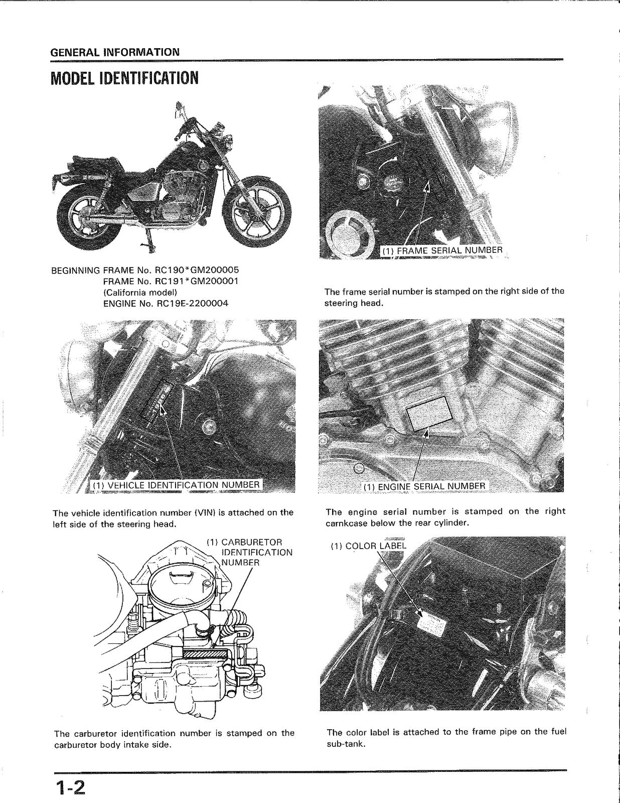 HONDA VT700C Shadow 1986-1987 Service Manual - BOUND - COVERS - XL FOLDOUT PAGES