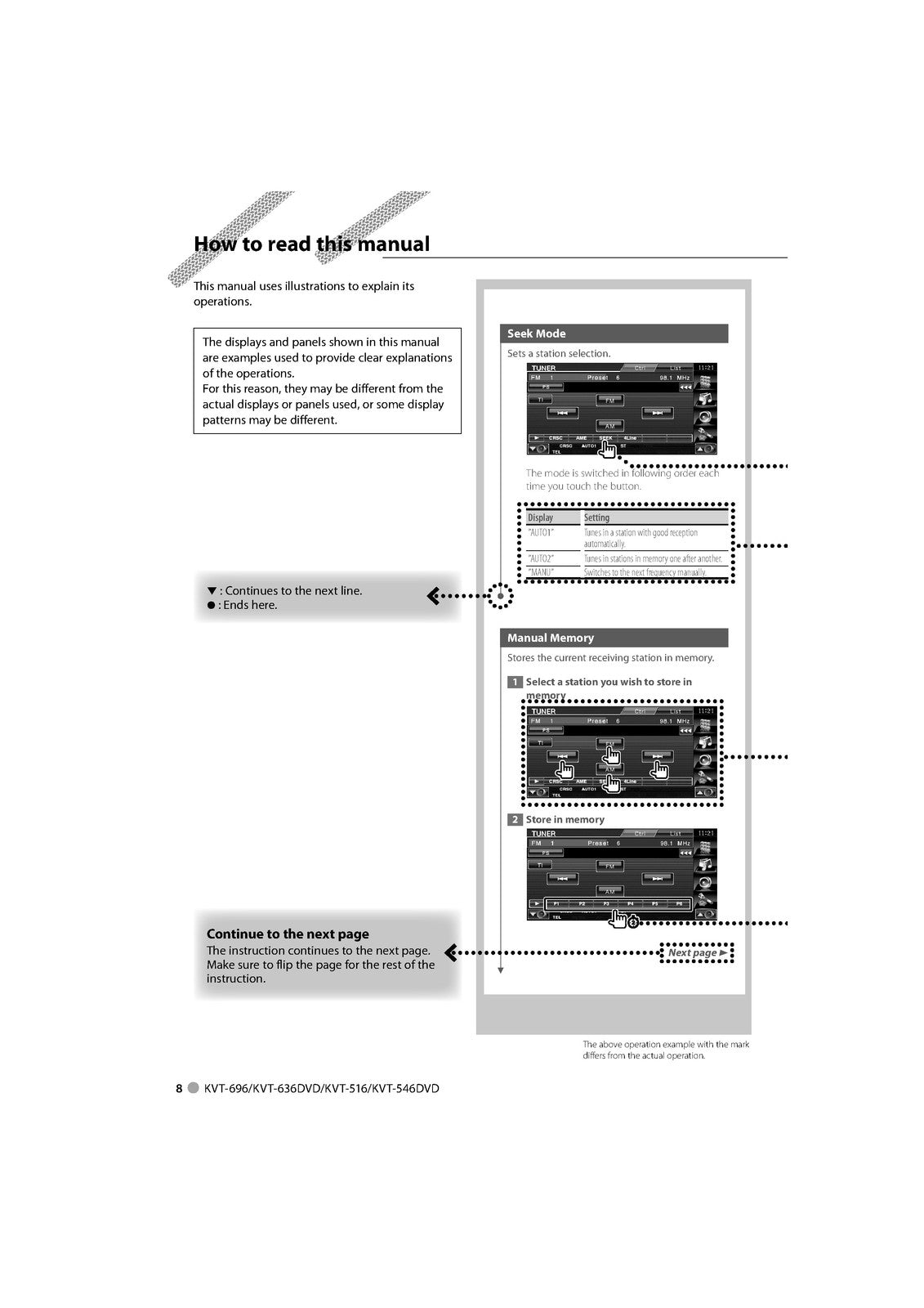 KENWOOD KVT-696 636DVD 516 546DVD Monitor With DVD Instruction Manual - BOUND