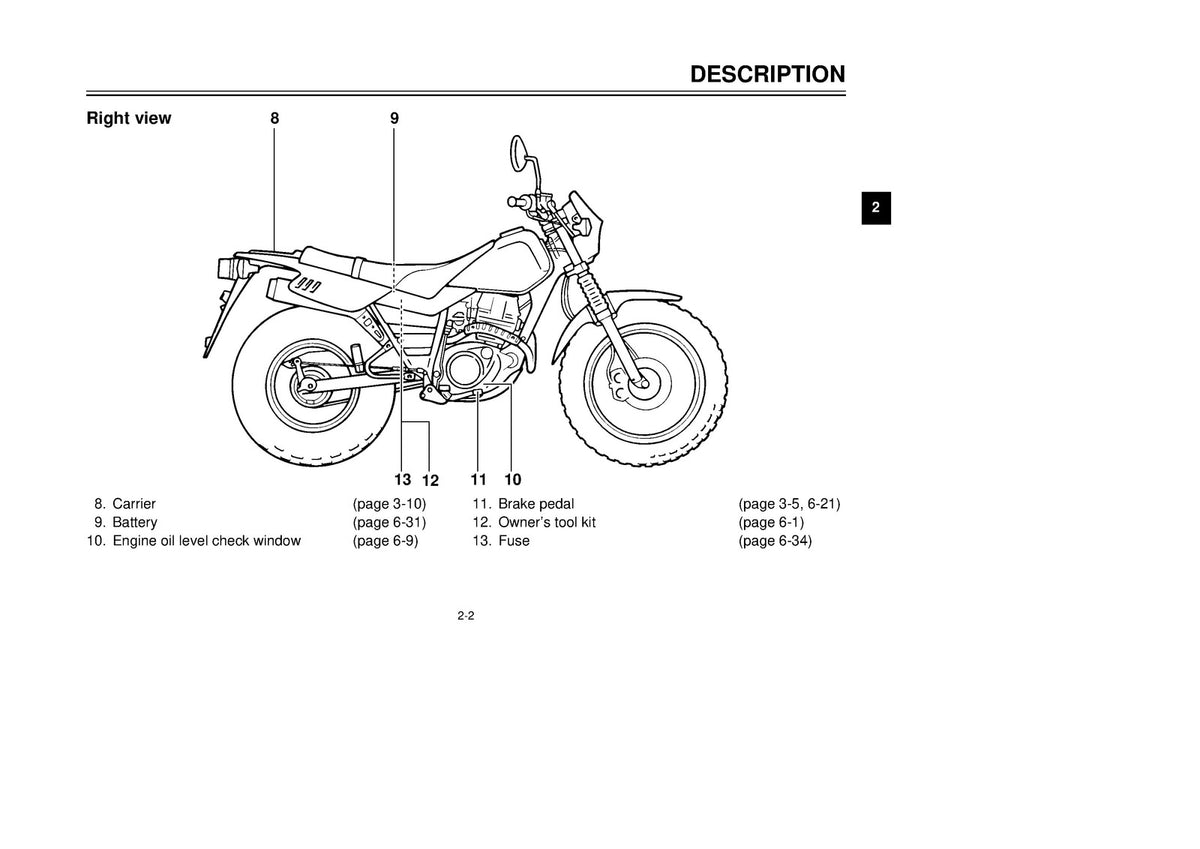YAMAHA TW125 Motorcycle Owners Manual 2000 - STEEL WIRE BOUND - TOUGH COVERS