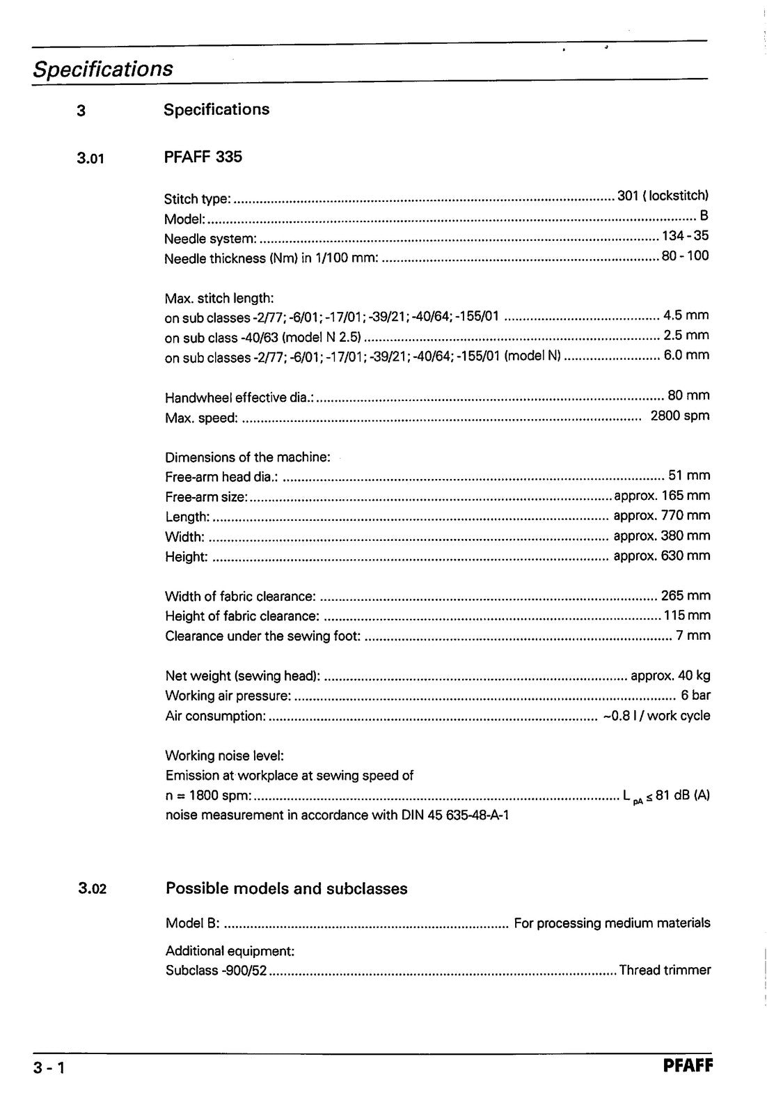 PFAFF 335 Instruction Manual - STEEL WIRE BOUND - PROTECTIVE COVERS