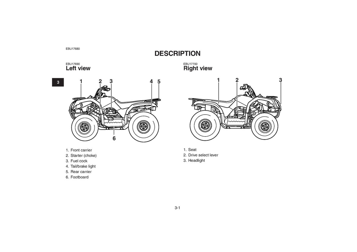 YAMAHA YFM125GY Grizzly 125 ATV Owners Manual 2009 - WIRE BOUND - TOUGH COVERS