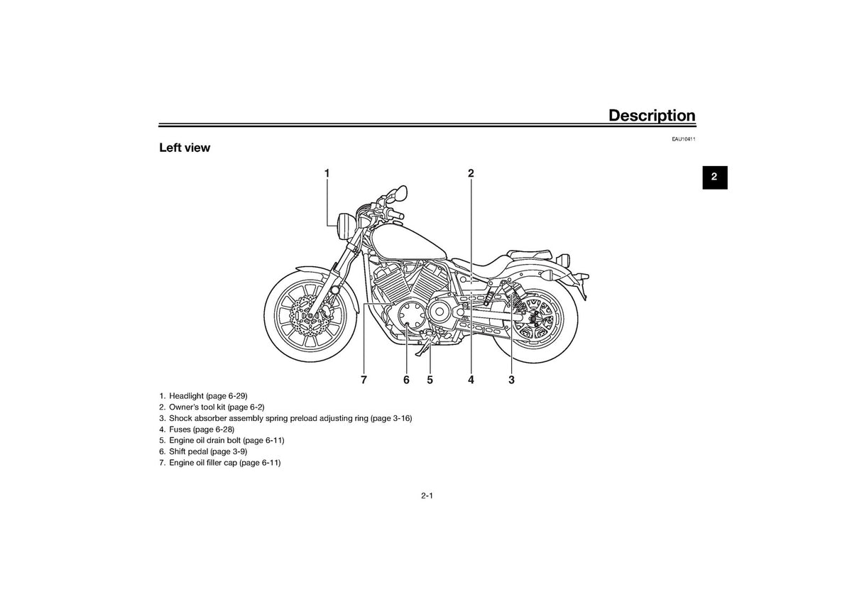 YAMAHA XVS950CUD-A Owners Manual 2017 - STEEL WIRE BOUND - PROTECTIVE COVERS