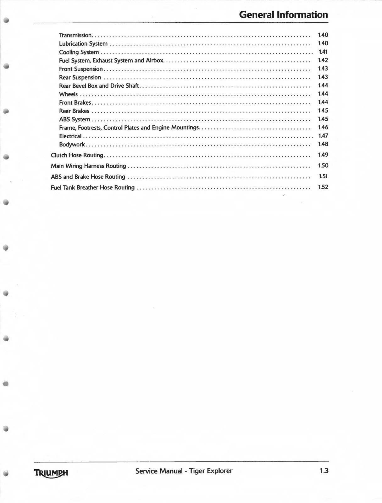 TRIUMPH Tiger Explorer 1200 Motorcycle Service Manual 2012-2015, FOLDOUTS