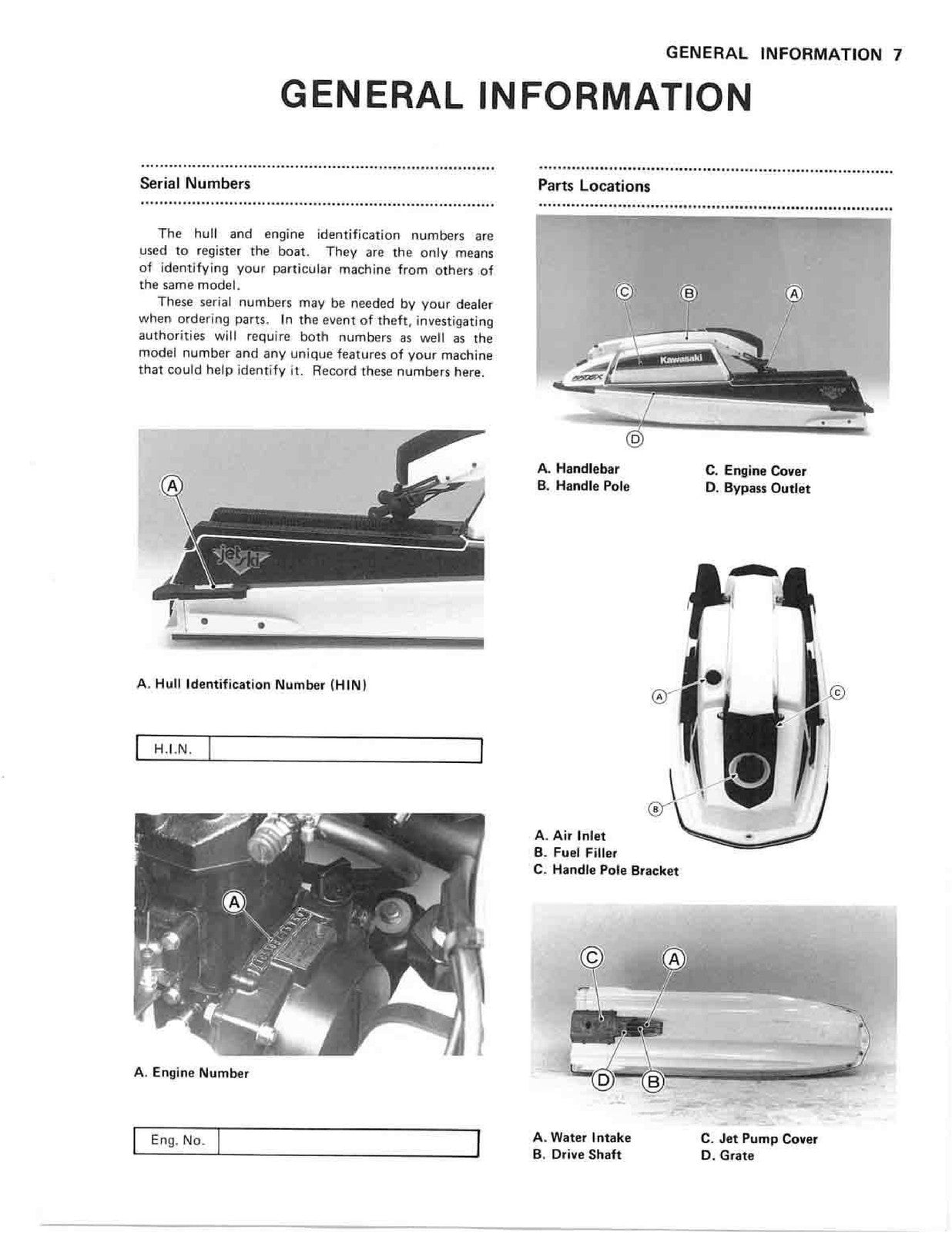 KAWASAKI JET SKI 550 SX Owners Manual - STEEL WIRE BOUND - PROTECTIVE COVERS