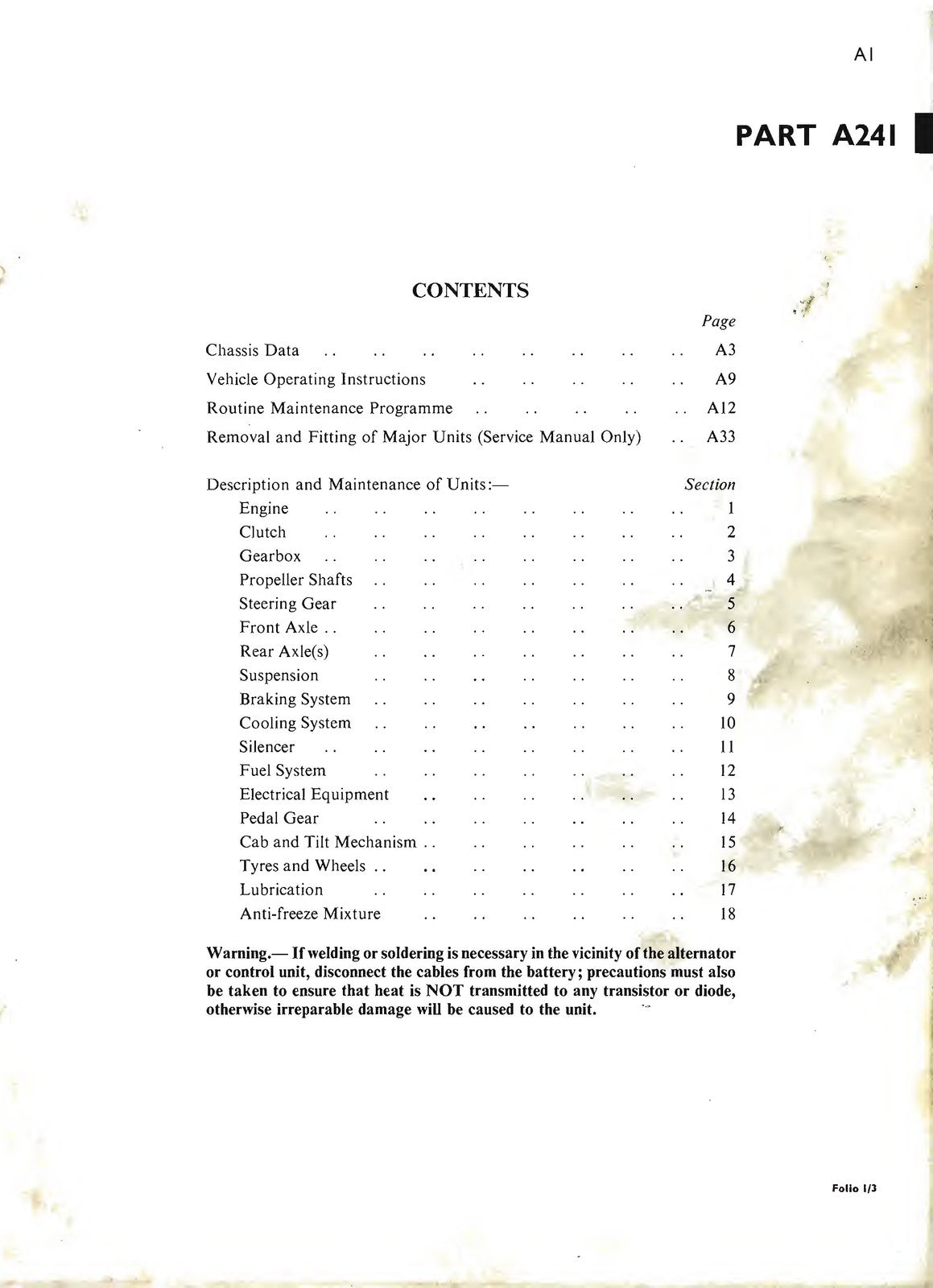 LEYLAND AEC Mercury Goods Chassis Service Manual - WIRE BOUND - TOUGH COVERS