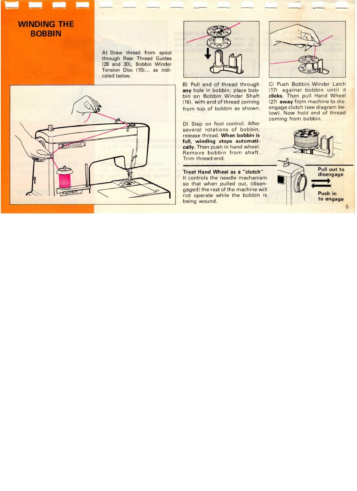 KENMORE Convertible 1680 Sewing Machine Owners Manual - WIRE BOUND - COVERS