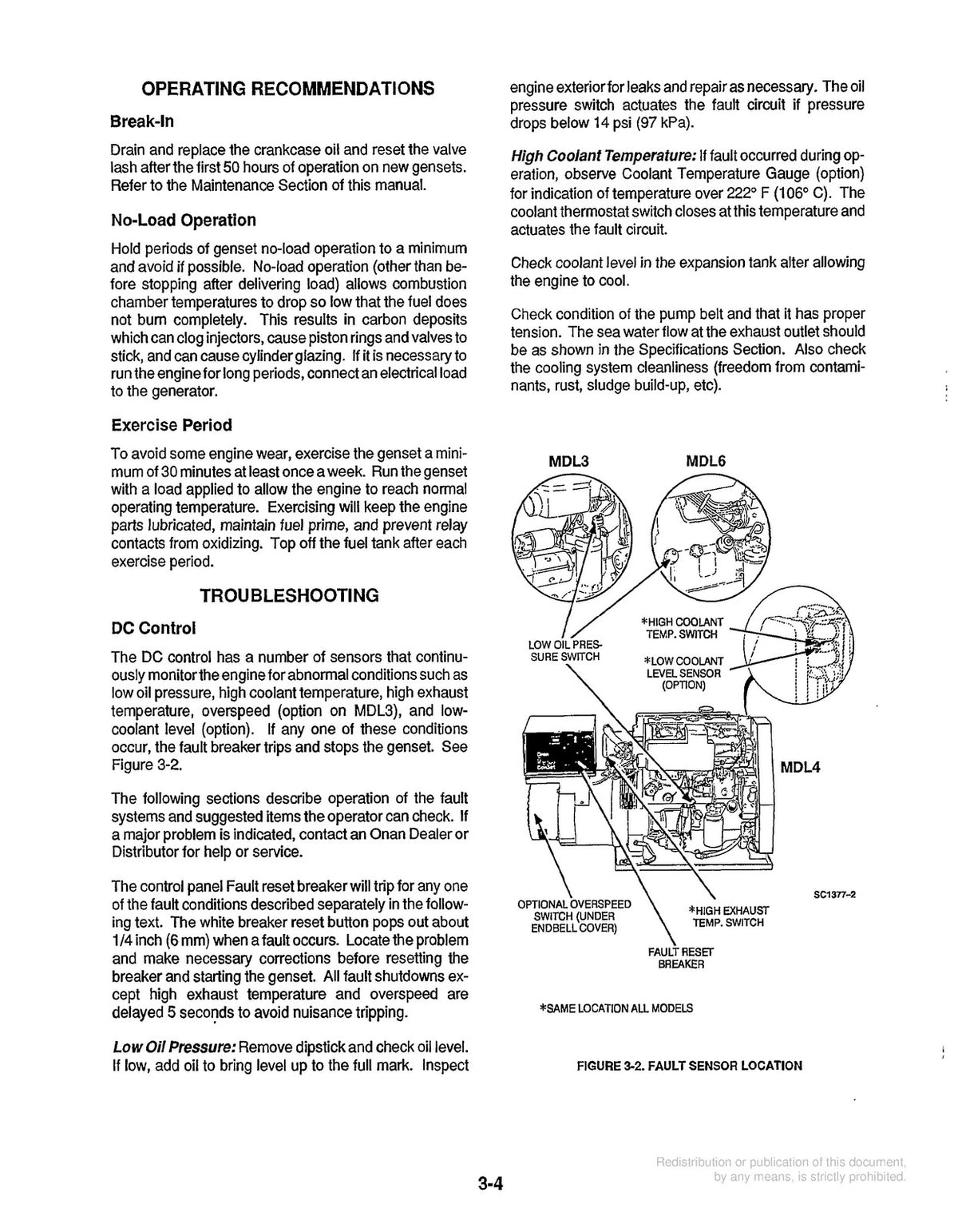 ONAN MDL3 MDL4 MDL6 Marine Genset Operators Manual 1992, BOUND, COVERS, FOLDOUTS